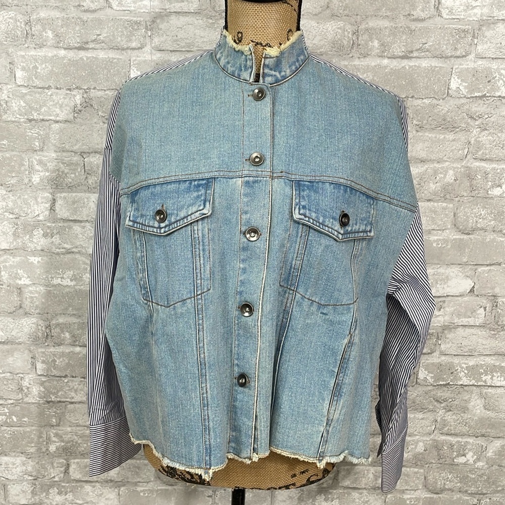 Tea & Cup Denim Shirt Jacket